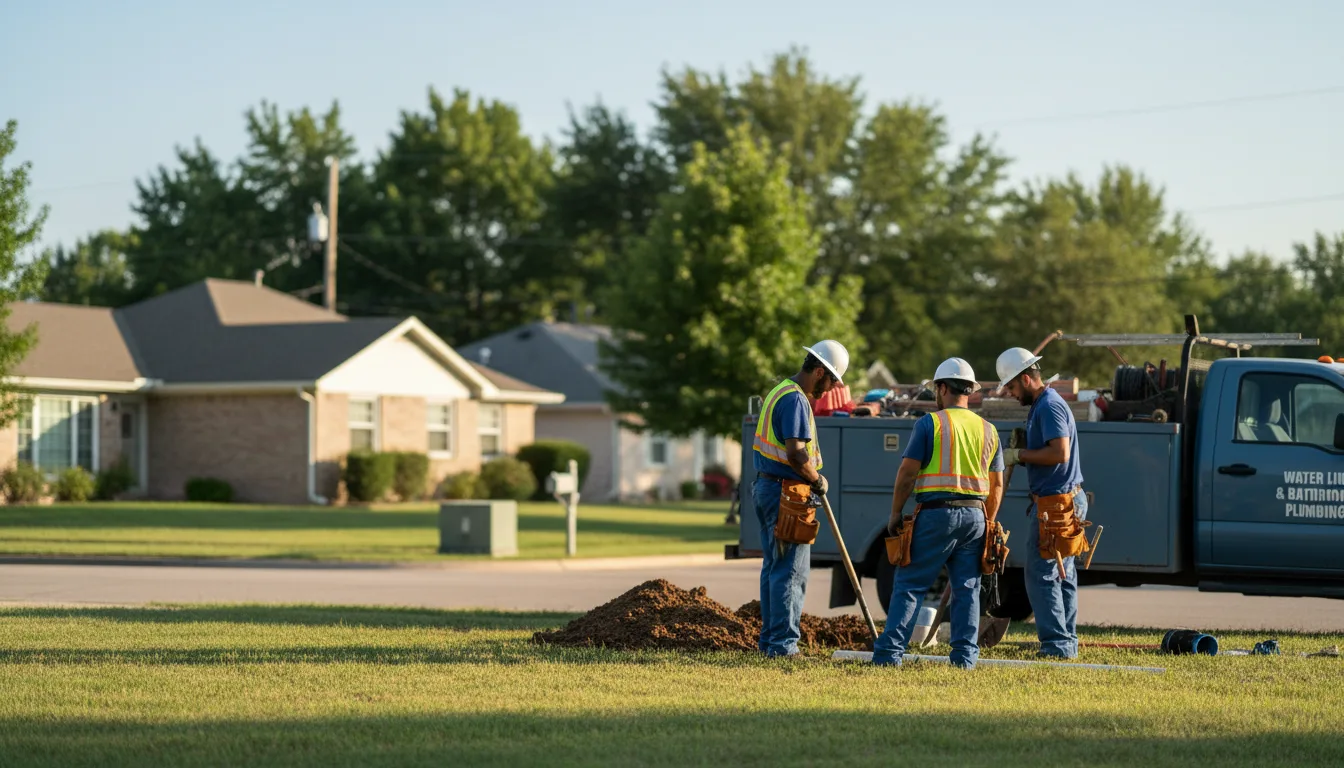 Residential water line and bathroom plumbing service in Stuart, OK